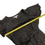 Tommy Bahama Black Gold leopard Midi Dress XS Flutter Sleeves Waist Tie Ruffle Photo 2