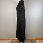 ATM Womens Short Sleeve Crew Tee Maxi Dress L Large Black Cotton Jersey Photo 3