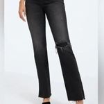 Good American  Good Boy Straight Leg Distressed Ripped Jeans Photo 0