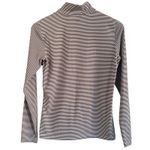 J McLaughlin Womens XS Striped 1/4 Zip Pullover Catalina Cloth Long Sleeve Brown Photo 1