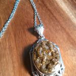 Carved Horse Tiger's Eye Pendant Necklace Photo 9