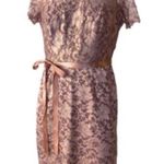 Jackie Jon Rose Pink Special Occasion Short Sleeve Knee Length Lace Dress 12 Photo 0