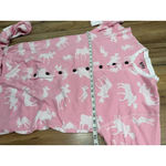 Lazy One Pink Moose Print Adult Onesie Pajamas Cotton Button Front Size L Size L Photo 6
