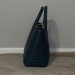 A New Day Snake Print Magnetic Closure Triple Compartment Satchel Handbag, Teal Photo 5