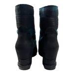 Sorel Lexie Wedge Lace Up Ankle Boots Leather Black Blue Plaid Size 10 Photo 9