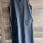 LL Bean Maxi Dress Women Plus 18 Minimalist Lagenlook Pockets Capsule Classic Gray Photo 0