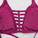 Mossimo Purple Padded Cutout Halter Tie Plunge Bikini Bralette Swim Top S Small Photo 6