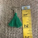 Handmade Tassel Earrings Green Boho USA NEW Cottagecore Light Weight Photo 3