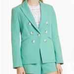 Veronica Beard  Long Sleeve Emsley Cotton And Linen JacketIn Agate Green Photo 1