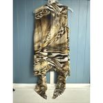 Chico's ‎ Leopard Print Sleeveless Casual Draped Open Front Cardigan Size M (1) 8 Photo 5