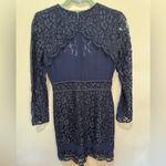 Adelyn Rae Navy Lace Illusion Long Sleeve Sheath Dress Sz S Photo 7
