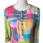 Trina Turk Silk Colorful Abstract Mini Shift Dress Sz 0 Designer Preppy Resort Photo 4