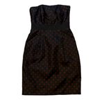 White House | Black Market  Silk Strapless Black Red Cocktail Prom Party Dress Photo 5