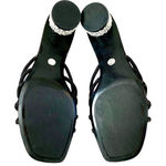 ZARA  Kitten Rhinestone Heel Black Strappy Knot Sandals 7.5 Wedding Cruise Resort Photo 6