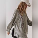 NWT Free People Movement All Star Buti Logo Pullover In Heather Grey/White Combo Gray Size M Photo 1