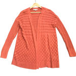 Marled Coral Open Knit Cardigan Orange Size M Photo 0