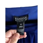 Enfocus Studio Dress Straight Midi Pleated Front Womens Size 10 royal blue/ Blac Blue Photo 4