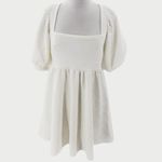 Free People  violet puff sleeve tie back mini dress white sz S Photo 8