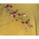 Decorated Originals Embroidered Sweatshirt Hummingbird Floral Yellow 3XL Size 3X Photo 4