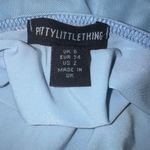 Pretty Little Thing Like New Blue Mesh Halter Frill Crop Top - US 2 Photo 2