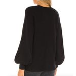 1. State  Sweater Womens Medium Black Balloon Sleeve Ribbed‎ Knit V Neck Photo 3