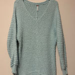 Free People  V-Neck Sweater in Soft Blue Photo 0
