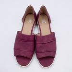 Journee Collection Helena Open Toe Flats Wine Maroon Laser Cut Women's Size 10 Photo 2