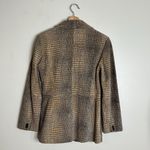 Cache Vtg ladies 100% leather suede snake print double closure blazer size 2 Photo 6