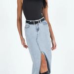 Princess Polly Maxi Denim Skirt Slit Photo 2