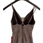 Crystal Doll | Metallic Pink Undertone Strappy Plunge Neckline Prom Dress Size 1 Photo 3