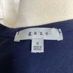 GAZE women's long sleeve crop top shirt in red, white, and blue Red Photo 1