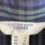 Lands' End  Canvas Plaid Shirt Dress Sz 2 Blue Green Button Up Long Sleeve Photo 9