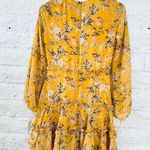 Romantic short dress with ruffles and yellow floral lace Bardot size 6/S Multiple Photo 10