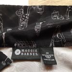 Maggie Barnes Black Satin Button Down Shirt Photo 3