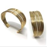 Sterling Silver  with gold overlay multi strand cuff, 24.2g Photo 2