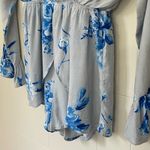 Altar'd State Altar’d State NEW Grey Blue Floral Long Sleeve Lined Surplice Romper ~ NWT Sz S Photo 8