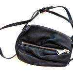 Aimee Kestenberg Amiee Kestenberg Tamitha Zip Front Pebbled Black Genuine Leather Backpack Purse Photo 0