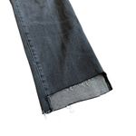 Good American  Straight Leg Jeans Grey Chewed Hem Stretch Cotton Size 6 Women's Photo 4