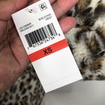 Lucky Brand NEW  Faux Fur Hooded Zip Jacket in Beige Leopard Women's Size XS Photo 7