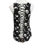Hot Topic Moon Phases Crisscross Back Tank Top Black White Size Small Photo 1