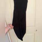 ASTR Ruched Side Halter Midi Black Asymmetrical Cocktail Dress Size Small EUC Photo 9