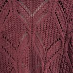 Terra & Sky  Deep Burgundy Open Knit Cardigan size 1X Photo 8