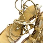 Ulla Johnson  Cora High Heel Ankle Strap Sandals Seashell Leather Size 40 9.5 Photo 6