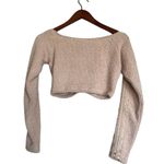 Adidas NWT Relaxed Risqué fluffy knit ruched cropped long sleeve top Photo 7