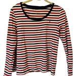 Tommy Hilfiger Women's Striped Top - Red, White, and Black Photo 0