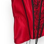 VTG Red and Black Beaded Corset Boustier Lingerie Sexy Christmas Size Small Photo 11