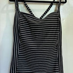 All In Motion  Black And White Striped Swimsuit Tank Top Woman’s Size XL Photo 0