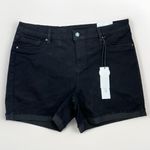 Workshop Republic Clothing WORKSHOP Republic Jean Shorts Size 14 Black Modern Fit Cuffed Hem Casual Stretch Photo 0