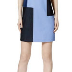 Calvin Klein Shift Dress Color Block Denim Sleeveless Career Blue Women Size 4P Photo 0