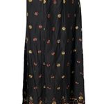 Urban Outfitters  Lip Gloss 90s Black Floral Printed Cotton Maxi Skirt Size 7 NWT Photo 1